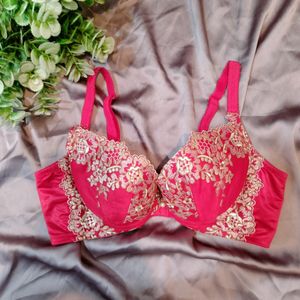 Red Fancy Padded Bra