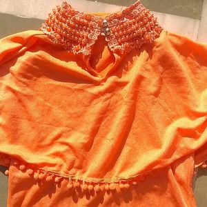 High Neck Pearl Coral Top