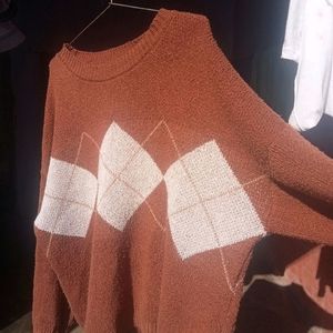 Brown Argyle Sweater