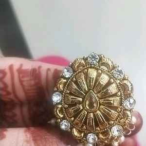 Combo Of Adjustable Ring And Saree Pin