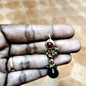 Maroon & Green Combination Earring