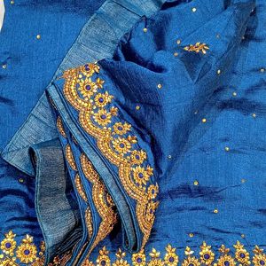 Heavy Blue Saree