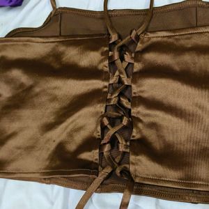 H&M Inspired Brown Satin top