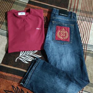 Dolce And Gabbana Jean Pant With Tshirt