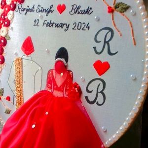 Punjabi Couple Embroidery Hoop
