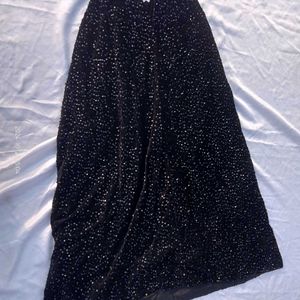 Black Sequence Velvet Lehenga With Dupatta