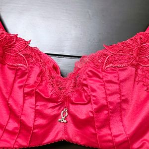 Red Padded Designer Bra