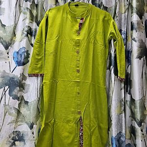 Leaf Green Cotton Kurta