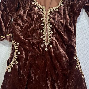 Velvet Heavy Embroidered Kurta Set