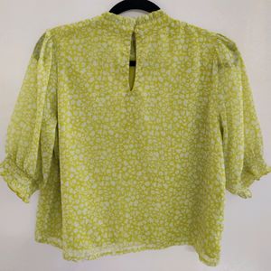 ONLY Green Floral Print Top