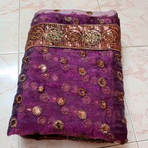 Net Embroidery Saree With 34 Blouse