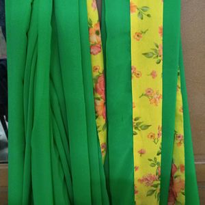 New Designer Saree Material Bought And Stiched