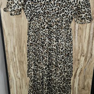 Animal Printed Black Maxi Dress