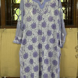 Purple Kurti Chikankari