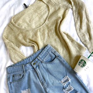 H&M Shinny Knitted Pullover Top