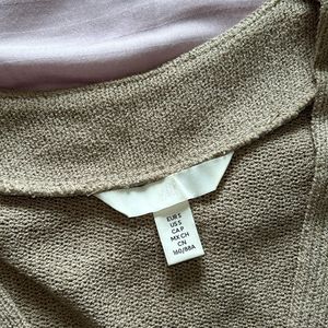 Tan H&M V Neck Knit Top