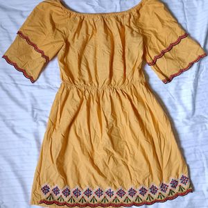 Yellow Embroidered Dress