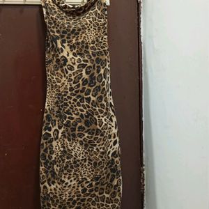 SHEIN Leopard print Halter neck Bodycon Dress