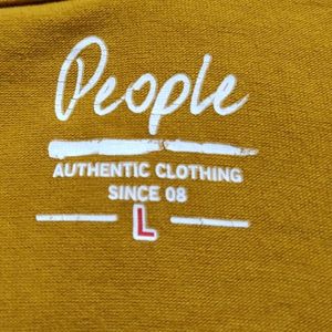 People Men Mustard  Yellow T-shirt