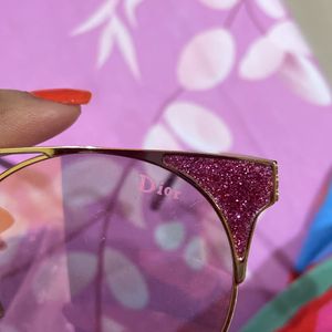 Dior pink glitter Branded  Trendy Cute Sunglass