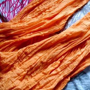 Pure Cotton Orange Dupatta! 🧡