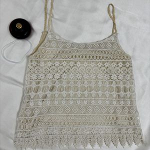 Crochet Cream Color Top