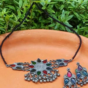 Black Polished Chokers With Real Minakari Work