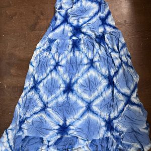 Women Maxi Sleeveless Size M/L Blue Tie dye