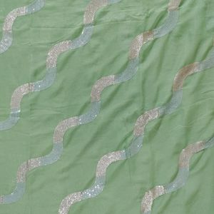 Pista Saree with Beautiful Sequence Work