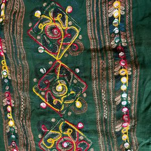 Green embroidery dupatta