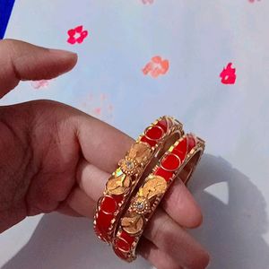 Golden and Red Bangles