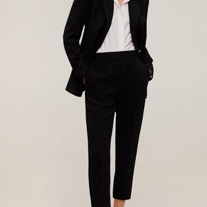 Mango Straight Fit Formal Cropped Trousers