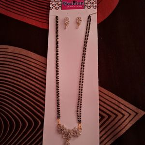 American Diamond Mangalsutra With Earring