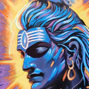 Abstract Shiv Canvas Painting