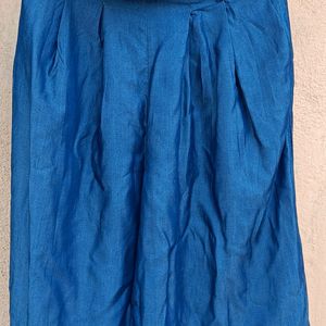 Chambray Denim Blue Culottes With Matching  Sash