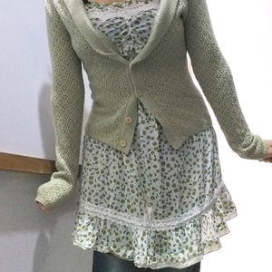 Green Knit Sweater / Cardigan