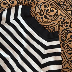 Bardot Black And White Full Sleeves Top