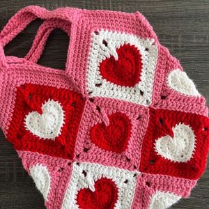 Crochet Heart Bag