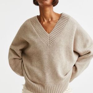 Nude V Neck Sweater