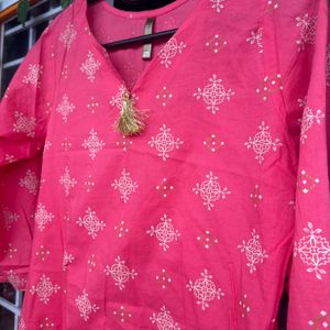 Pink Straight Kurta