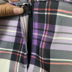 Purple Mini Checkered Skirt