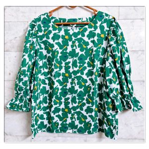 Green Floral Top