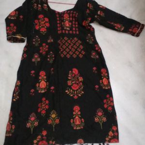 Beautiful Embroidery Black Kurta