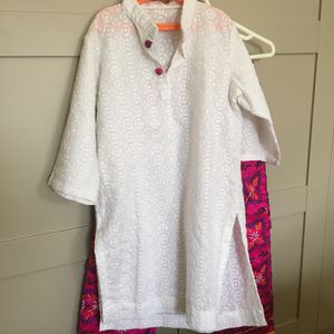 Kurta With Phulkari Work Pyjama