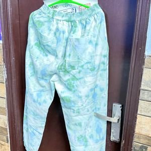 Zara Cyan Print Jogger M