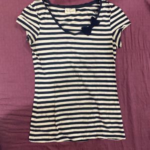 Stripped T-shirt With Bow- Next