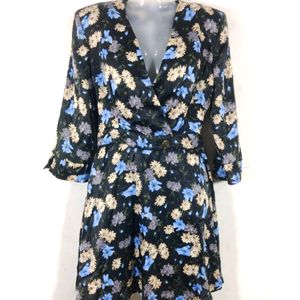 Zara Black Floral Printed Western Dress (Women)