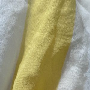 Yellow White Grey Stripped Semi Formal Top