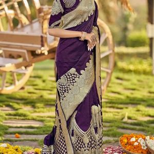 🛍️ @₹2799 Banarasi Silk Saree with Blouse Piece