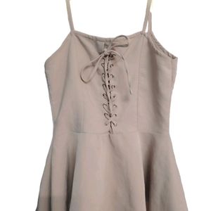 Khakhi Top With Lace Design